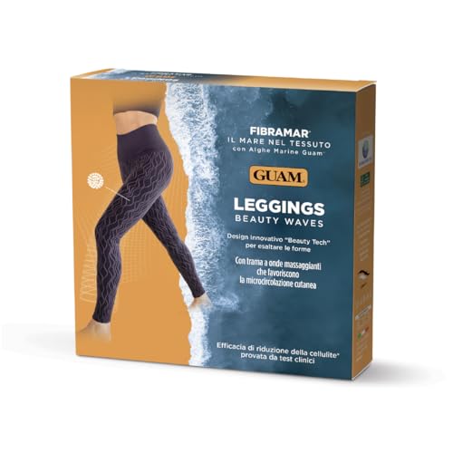 Guam, Fibramar Leggings Beauty Waves, Leggings mit Meeresalgen, mit massierendem Muster, modelliert und schlankt ab, Made in Italy, Größe L/XL (46-48) von Guam