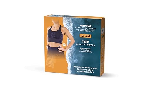 Guam, Fibramar Top Beauty Waves, Sport-BH mit Meeresalgen und massierenden Einsätzen, fördert die Mikrozirkulation, strafft und tonisiert, Made in Italy, Größe S/M (42-44) von Guam
