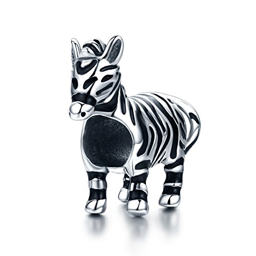 Charm-Anhänger für europäische Armbänder aus 925er Sterlingsilber (Zebra) von Guangmei Animal Charm