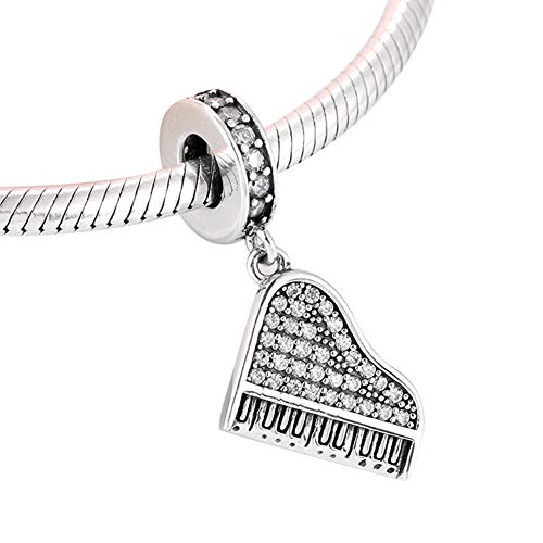 Musik-Charm, 925er Sterlingsilber, Saxophon-Anhänger, passend für Original-DIY-Armband (Klavierbaumeln) von Guangmei Music Charm