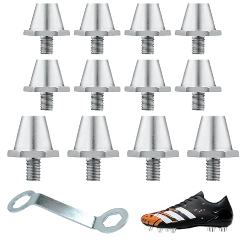 12 Stück Schraubstollen für Fussballschuhe Ersatzstollen mit Stollenschlüssel Aluminium Stollen Metall-Ersatzstollen für Spielen von Fußball Basketball Hochsprung und Weitsprung Sneaker-Spikes 12 Stück Schraubstollen für Fussballschuhe Ersatzstollen mit Stollenschlüssel Aluminium Stollen Metall-Ersatzstollen für Spielen von Fußball Basketball Hochsprung und Weitsprung Sneaker-Spikes von Guanici