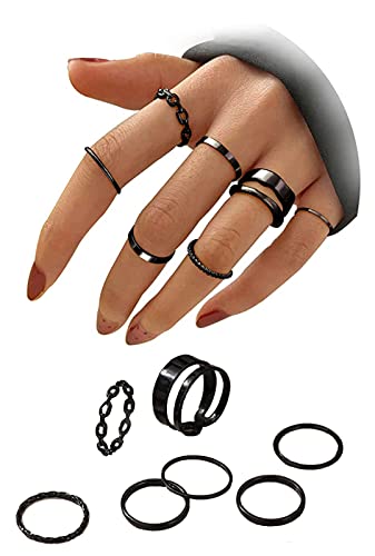 Guanyj Knuckle Rings Set für Frauen Mädchen Schlangenkette Stapelring Vintage Boho Midi Ringe Größe gemischt Fingerringe Ringe Damen Set Finger Midi Ring Set Männer und Frauen Geeignet,Valentinstag von Guanyj