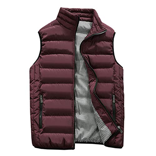 Guanzizai Herren Outdoor Casual Stehkragen Outwear Gepolsterte Weste Mäntel - Rot - Groß Guanzizai Herren Outdoor Casual Stehkragen Outwear Gepolsterte Weste Mäntel - Rot - Groß von Guanzizai