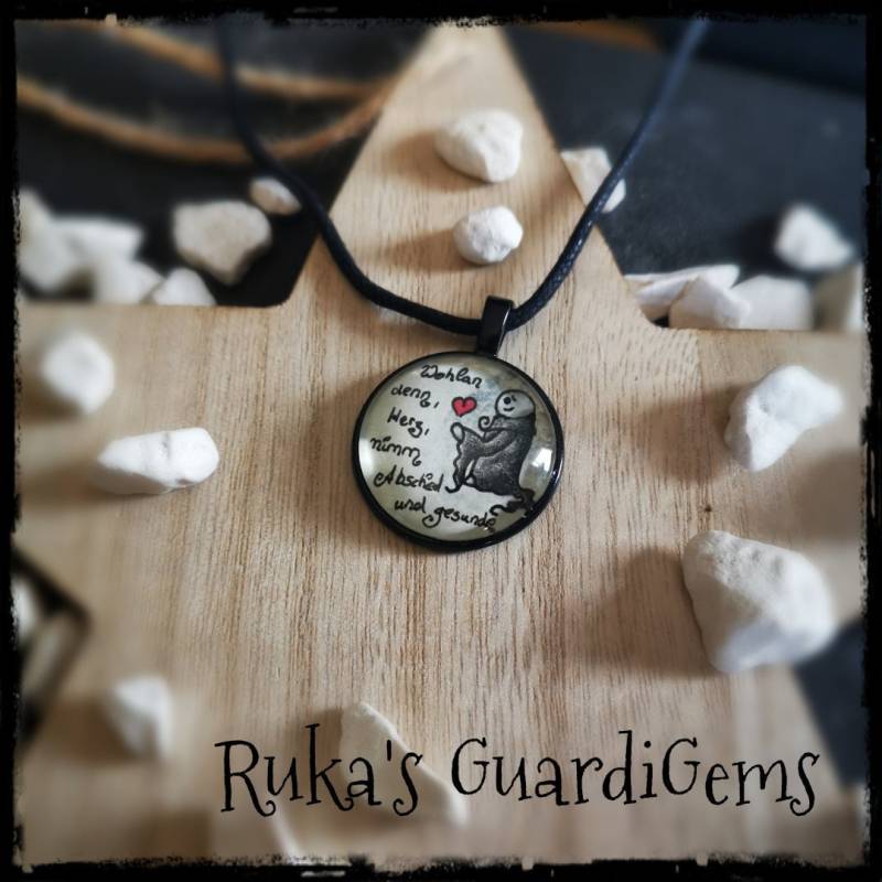 Untod/Kette Schmuck Handgemalt Cabochon 25 Mm Anhänger Amulett Untod/Kette Schmuck Handgemalt Cabochon 25 Mm Anhänger Amulett von GuardiGems