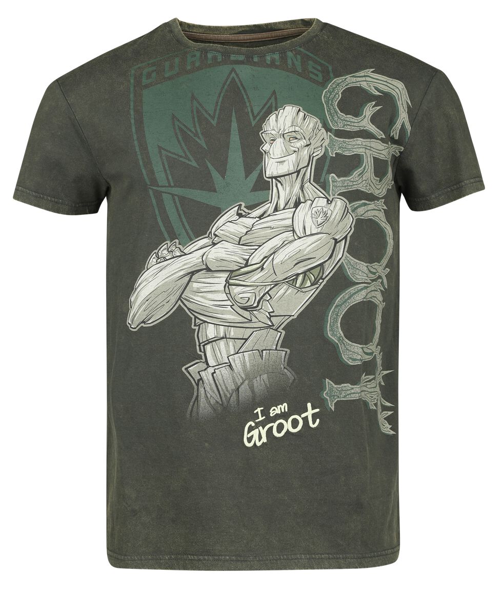 Guardians Of The Galaxy Groot T-Shirt dunkelgrün in L von Guardians Of The Galaxy