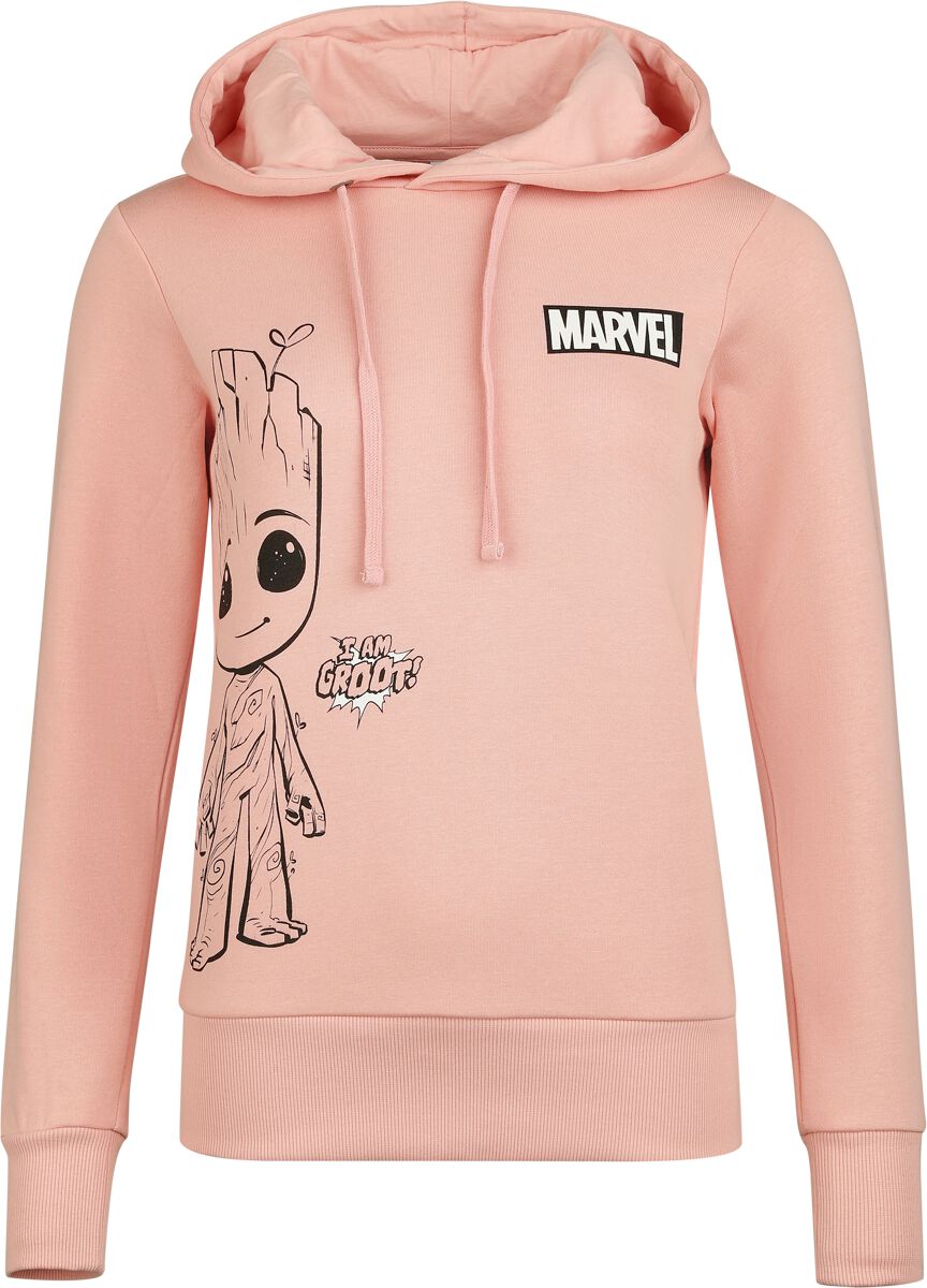 Guardians Of The Galaxy - Marvel Kapuzenpullover - I Am Groot - S bis 3XL - für Damen - Größe L - altrosa  - EMP exklusives Merchandise! von Guardians Of The Galaxy
