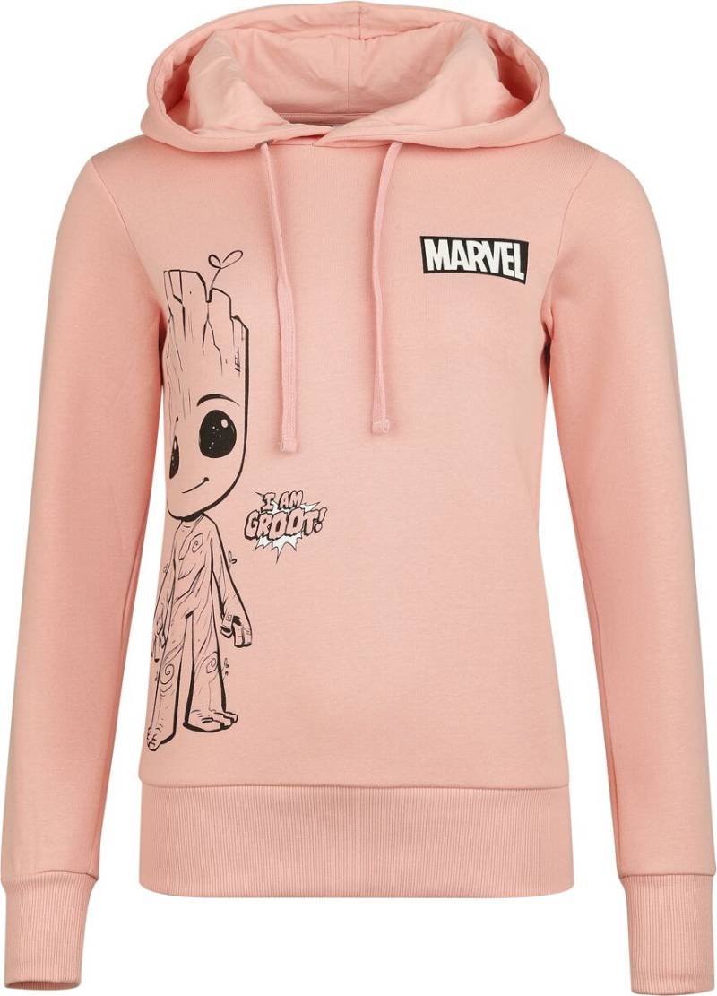 Guardians Of The Galaxy - Marvel Kapuzenpullover - I Am Groot - S bis 3XL - für Damen - Größe L - altrosa  - EMP exklusives Merchandise! von Guardians Of The Galaxy