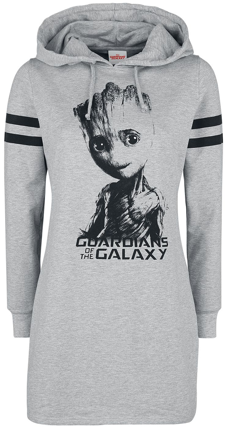 Guardians Of The Galaxy - Marvel Kleid knielang - Groot - S - für Damen - Größe S - grau meliert  - EMP exklusives Merchandise! von Guardians Of The Galaxy