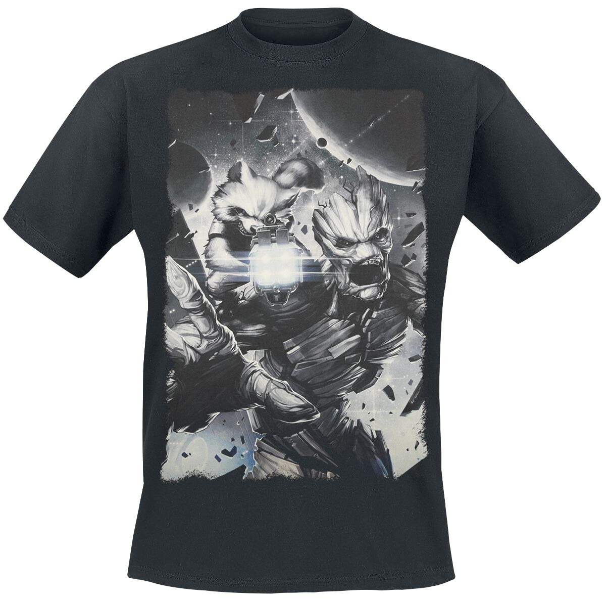 Guardians Of The Galaxy - Marvel T-Shirt - Groot And Rocket - S bis XXL - für Männer - Größe L - schwarz  - Lizenzierter Fanartikel von Guardians Of The Galaxy