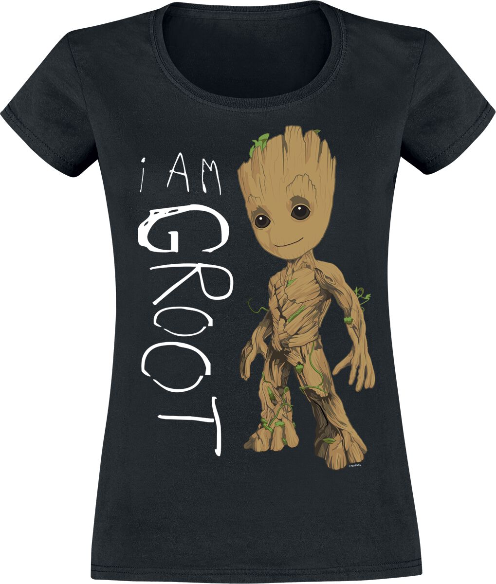 Guardians Of The Galaxy - Marvel T-Shirt - I Am Groot - S bis XXL - für Damen - Größe XL - schwarz  - Lizenzierter Fanartikel von Guardians Of The Galaxy