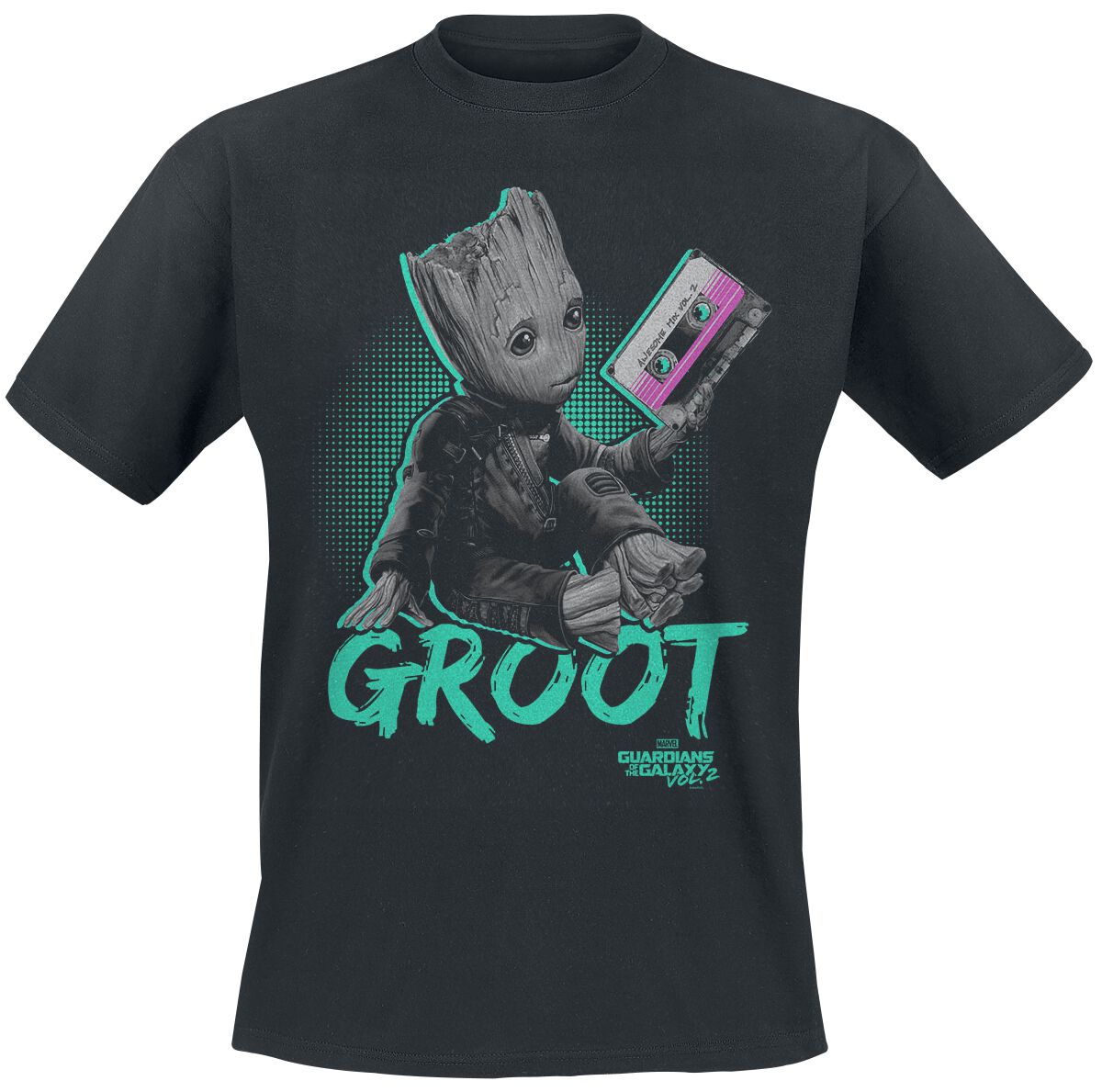 Guardians Of The Galaxy - Marvel T-Shirt - Neon Groot - M bis XL - für Männer - Größe XL - schwarz  - Lizenzierter Fanartikel von Guardians Of The Galaxy