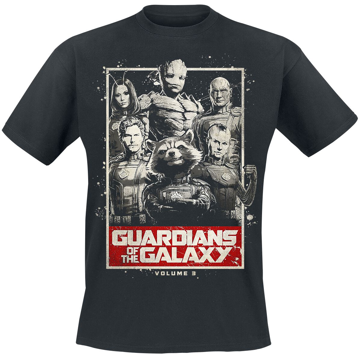 Guardians Of The Galaxy - Marvel T-Shirt - Vol. 3 - The Guardians - S bis 3XL - für Männer - Größe S - schwarz  - Lizenzierter Fanartikel von Guardians Of The Galaxy
