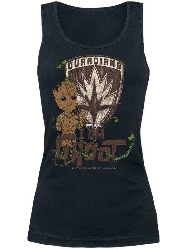 Guardians Of The Galaxy - Marvel Top - I Am Groot - S bis XXL - für Damen - Größe XXL - schwarz  - Lizenzierter Fanartikel von Guardians Of The Galaxy
