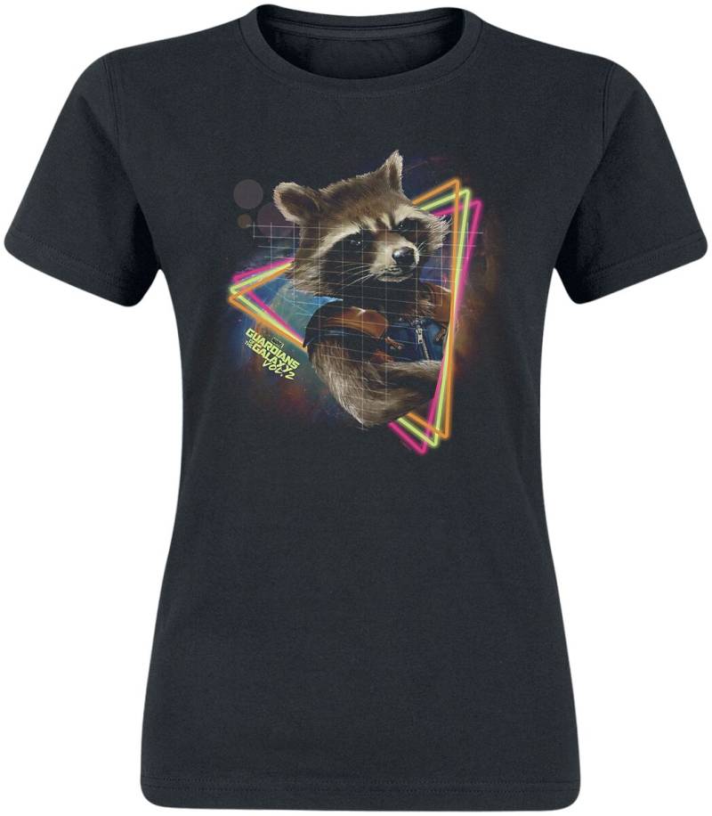 Guardians Of The Galaxy Neon Rocket T-Shirt schwarz in S von Guardians Of The Galaxy