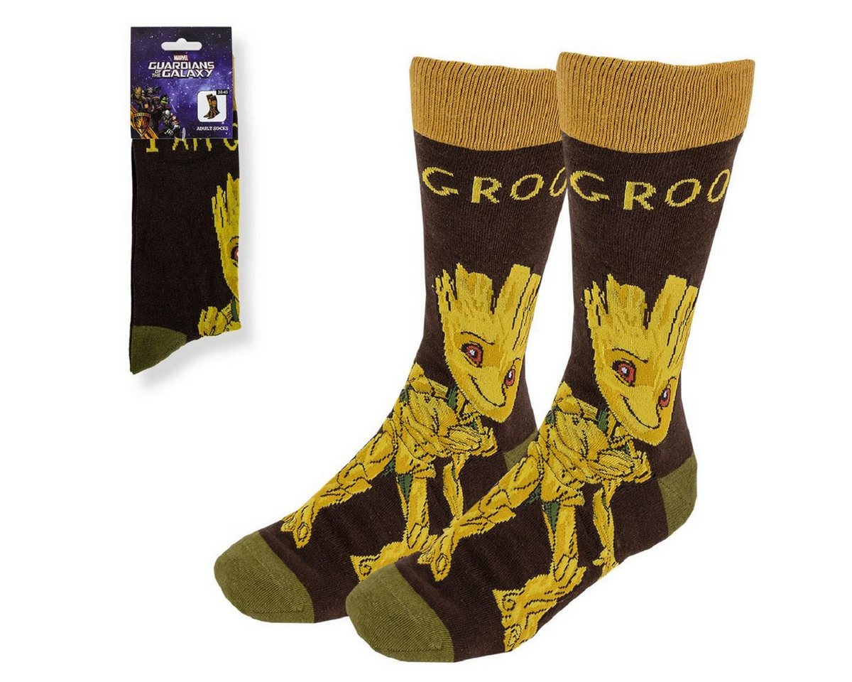 Guardians Of The Galaxy Socken Groot 1 Paar Socken für Erwachsene Größe 38–45 von Guardians Of The Galaxy