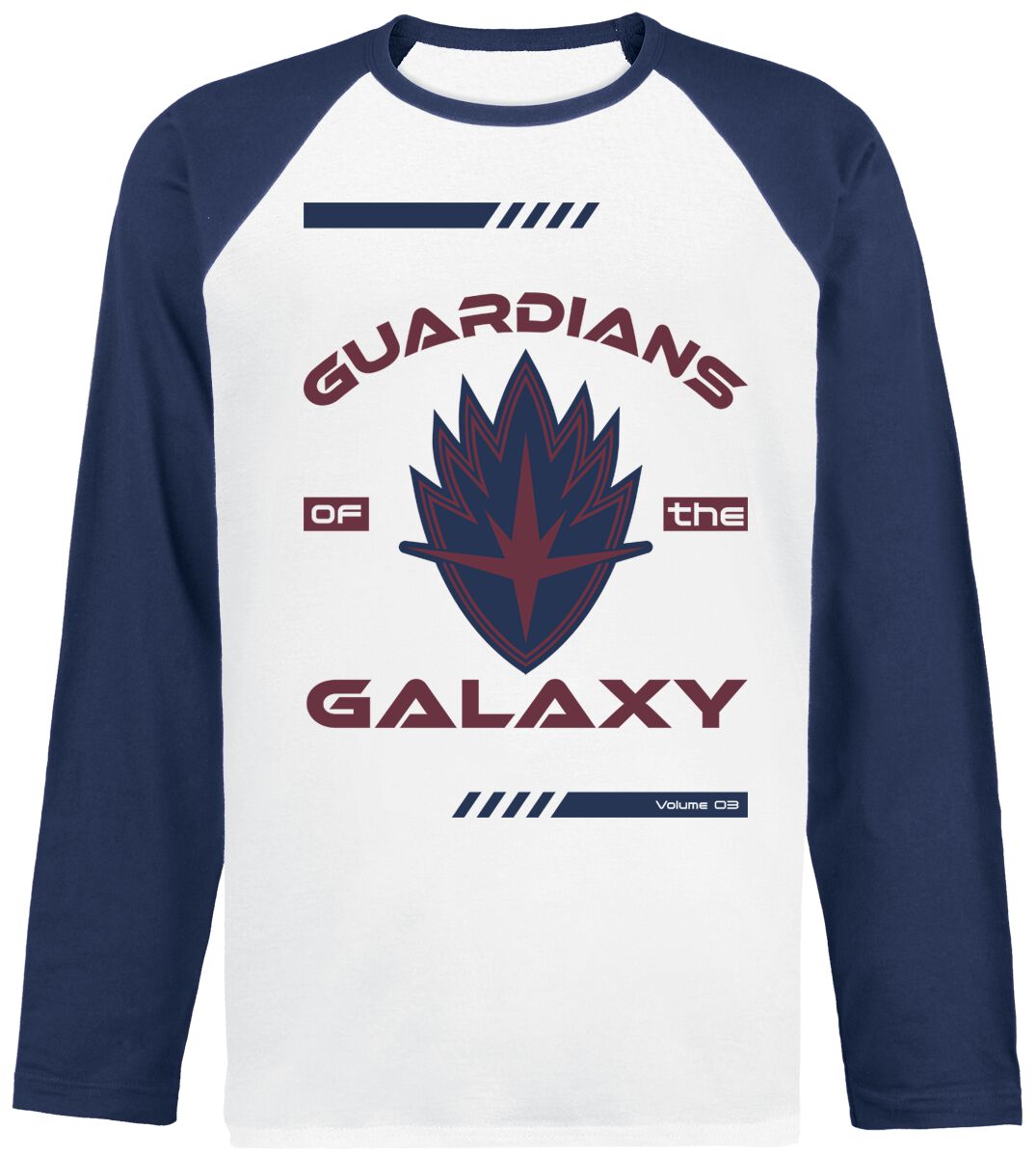 Guardians Of The Galaxy Vol. 3 - Badge Langarmshirt weiß navy in M von Guardians Of The Galaxy