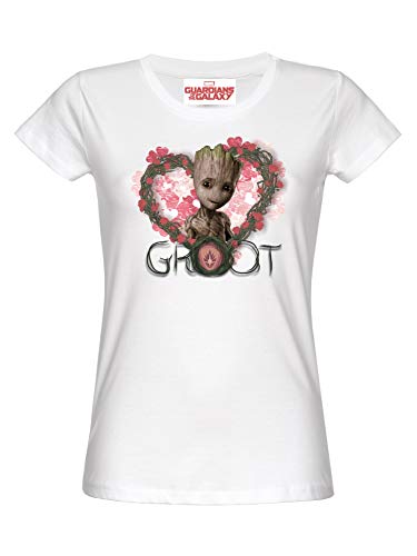 Guardians of the Galaxy Heart Flowers Frauen T-Shirt weiß XL von Guardians of the Galaxy