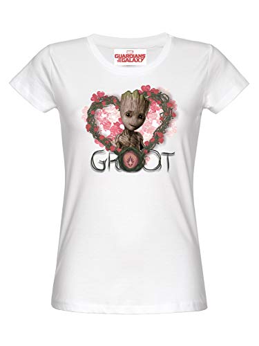 Guardians Of The Galaxy Heart Flowers Frauen T-Shirt weiß M von Guardians Of The Galaxy