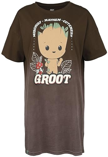 Guardians of the Galaxy Mischief Mayhem Frauen Nachthemd braun L 100% Baumwolle Fan-Merch, Filme von Guardians of the Galaxy