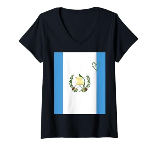 Damen Guatemala-Flagge, Guatemaltekisches Herz, stolzer Nationalfeiertag T-Shirt mit V-Ausschnitt Damen Guatemala-Flagge, Guatemaltekisches Herz, stolzer Nationalfeiertag T-Shirt mit V-Ausschnitt von Guatemala Flag Guatemalan Heart Proud Gifts Idea