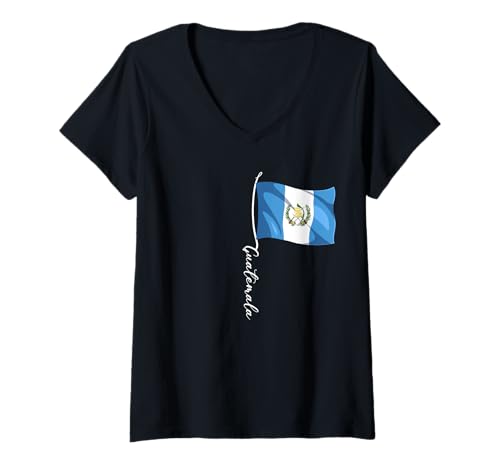 Damen Guatemala Flaggen T-Shirt mit V-Ausschnitt Damen Guatemala Flaggen T-Shirt mit V-Ausschnitt von Guatemala Geschenk