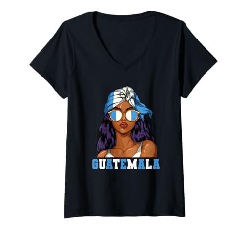 Damen Guatemala Guatemalteken Frau T-Shirt mit V-Ausschnitt Damen Guatemala Guatemalteken Frau T-Shirt mit V-Ausschnitt von Guatemalteken Guatemala Geschenk