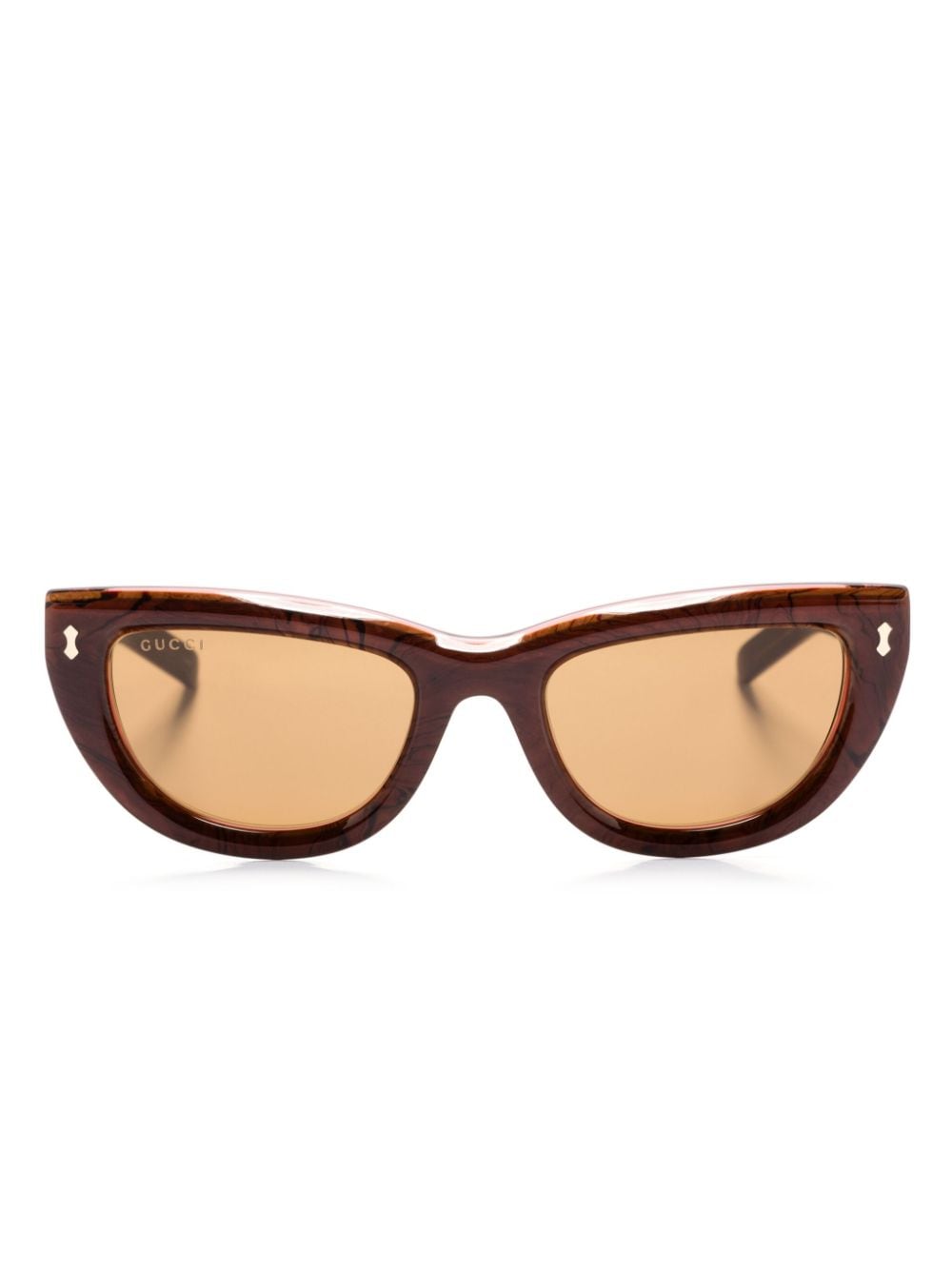 Gucci Eyewear Cat-Eye-Sonnenbrille mit Logo-Gravur - Braun von Gucci Eyewear