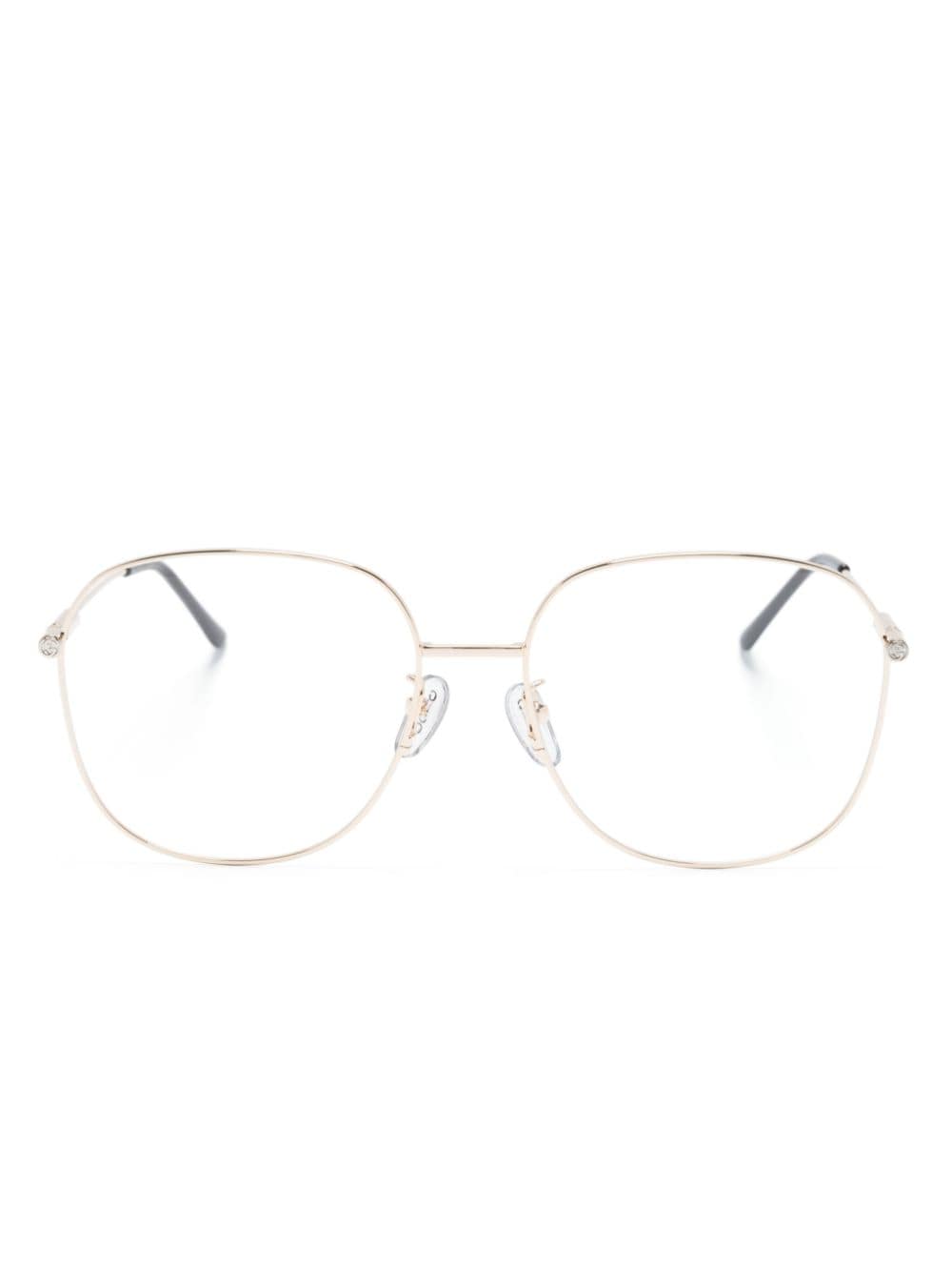 Gucci Eyewear Eckige Brille mit GG - Gold von Gucci Eyewear