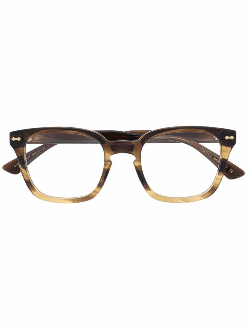 Gucci Eyewear Eckige Brille in Schildpattoptik - Braun von Gucci Eyewear