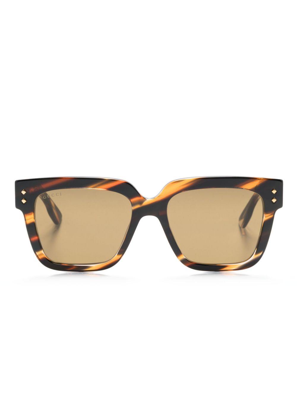 Gucci Eyewear Eckige Brille in Schildpattoptik - Braun von Gucci Eyewear