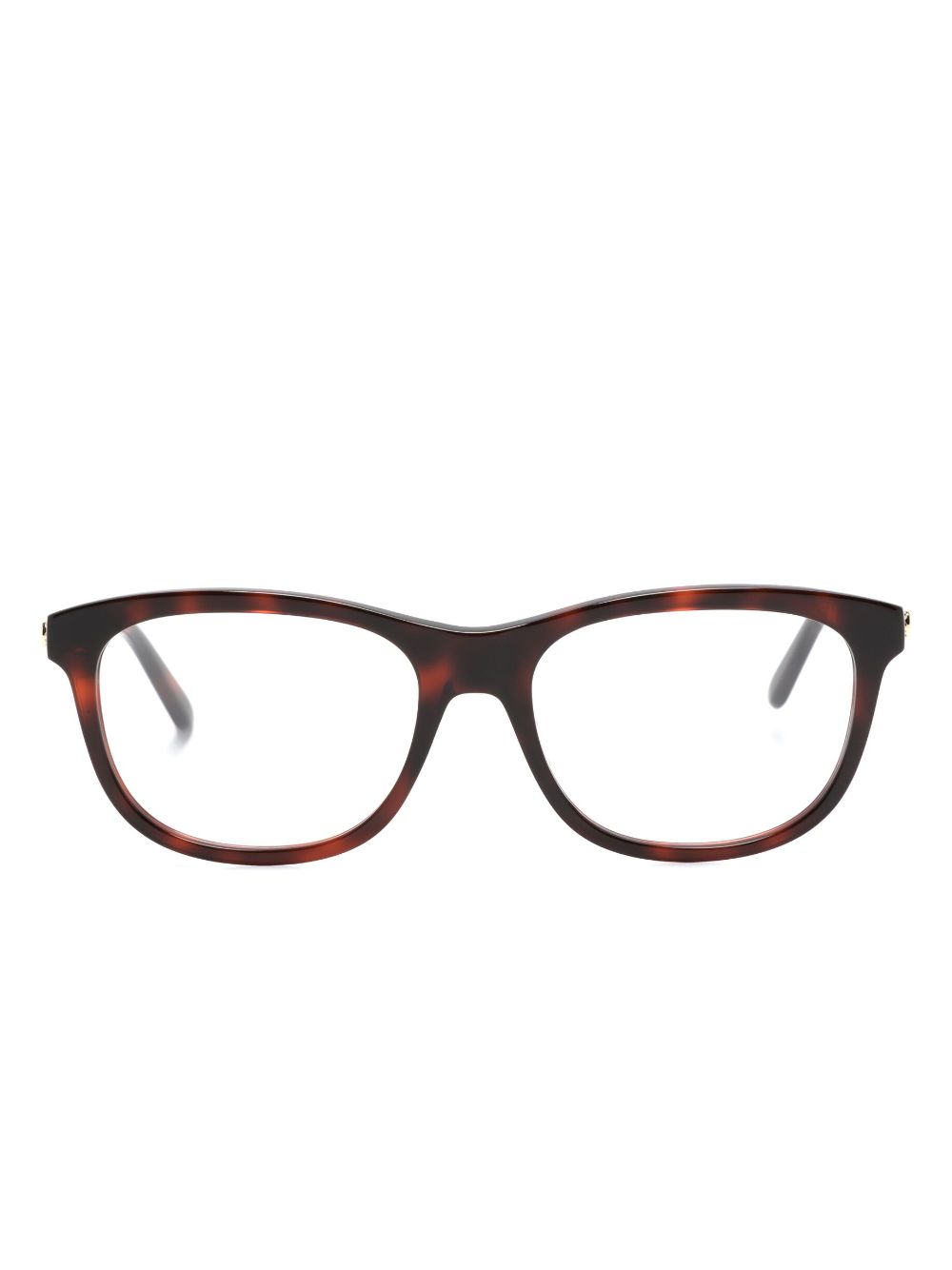 Gucci Eyewear Eckige Brille mit Logo-Schild - Braun von Gucci Eyewear