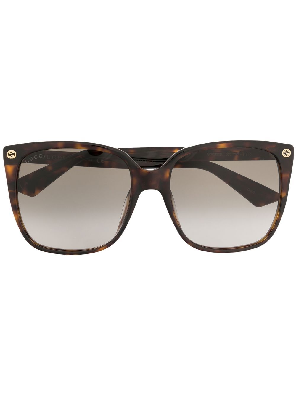 Gucci Eyewear Eckige Sonnenbrille in Schildpattoptik - Braun von Gucci Eyewear