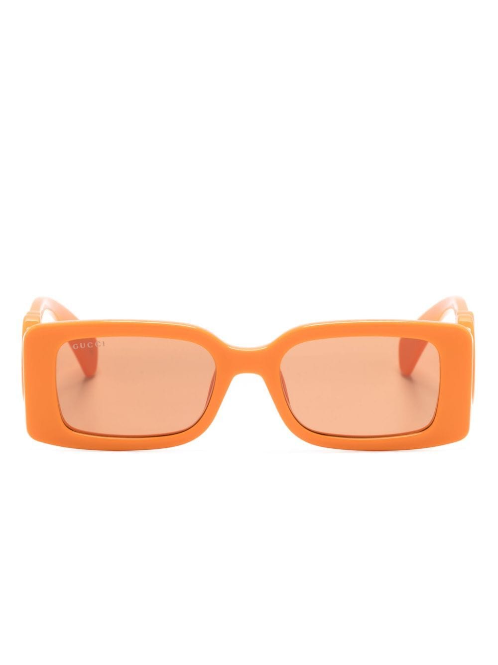 Gucci Eyewear Eckige Sonnenbrille mit GG - Orange von Gucci Eyewear