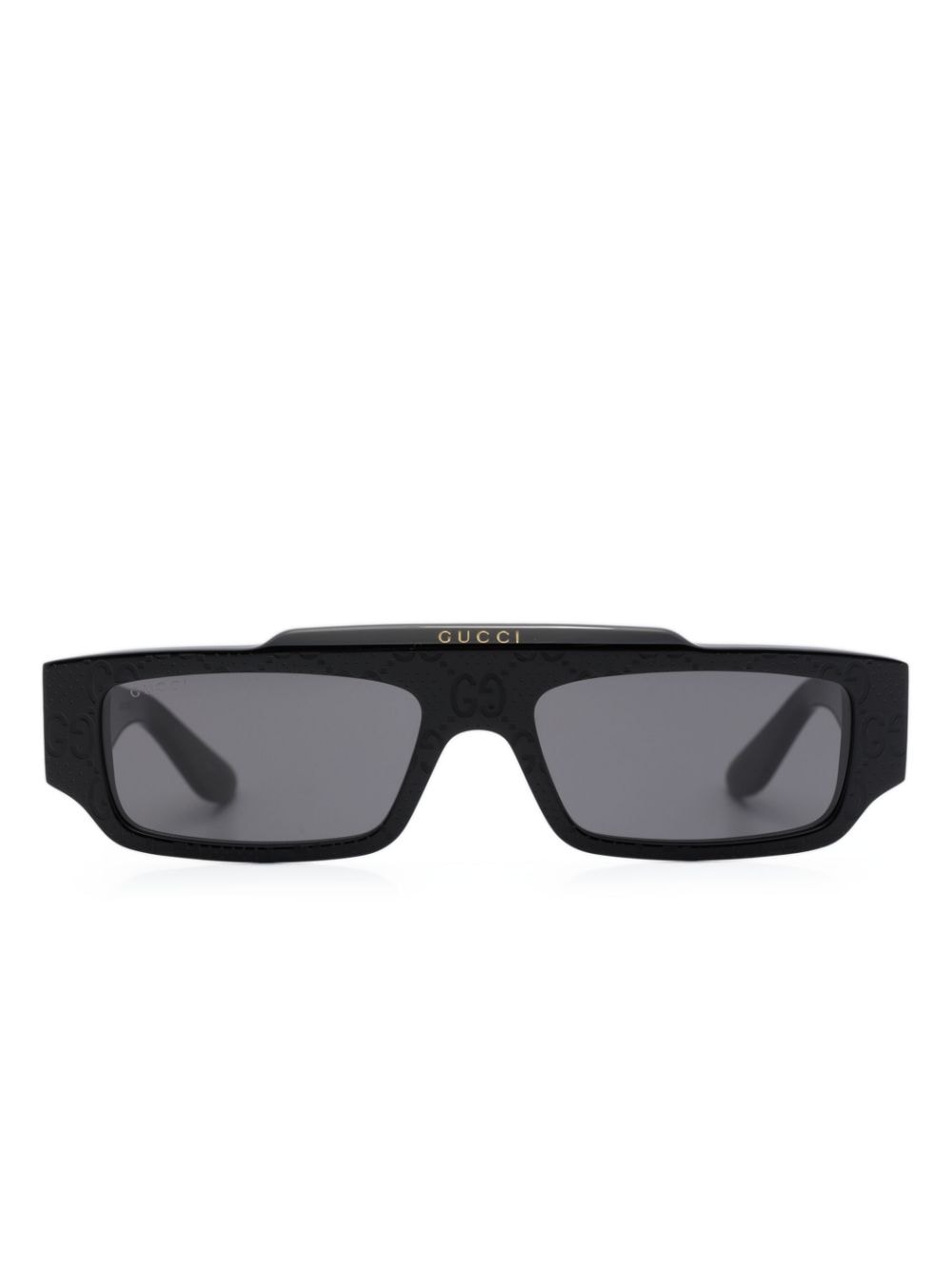 Gucci Eyewear Eckige Sonnenbrille mit GG-Print - Schwarz von Gucci Eyewear