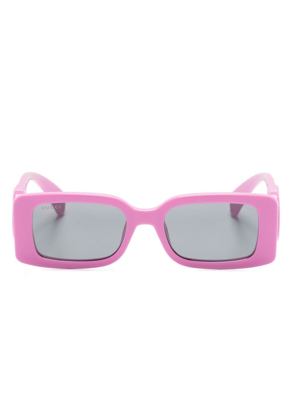 Gucci Eyewear Eckige Sonnenbrille mit GG - Rosa von Gucci Eyewear