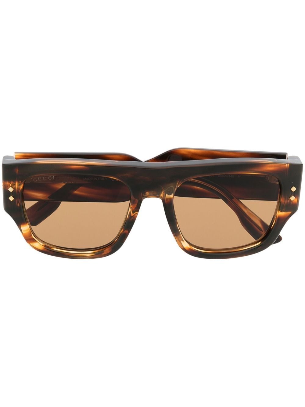 Gucci Eyewear Eckige Sonnenbrille mit Logo - Braun von Gucci Eyewear