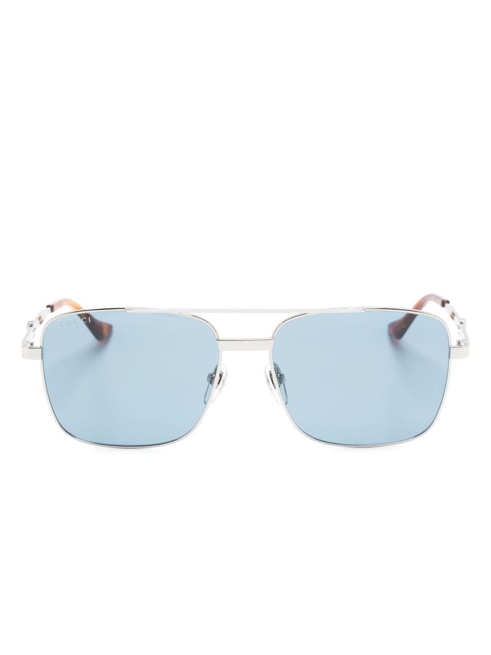 Gucci Eyewear Eckige Sonnenbrille mit Logo-Gravur - Silber von Gucci Eyewear
