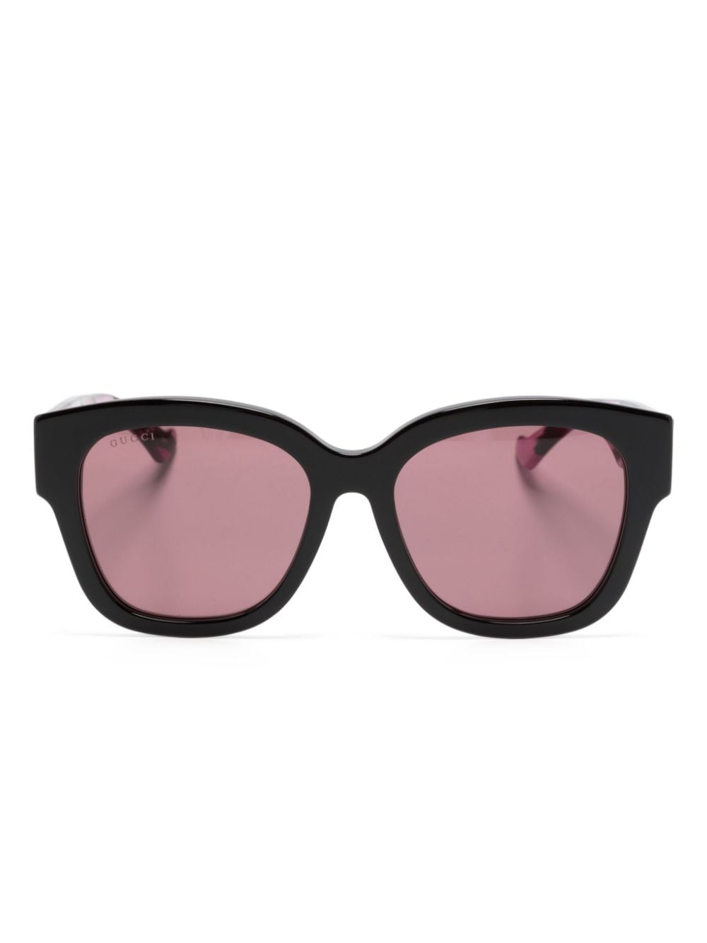 Gucci Eyewear Eckige Sonnenbrille mit Logo - Schwarz von Gucci Eyewear
