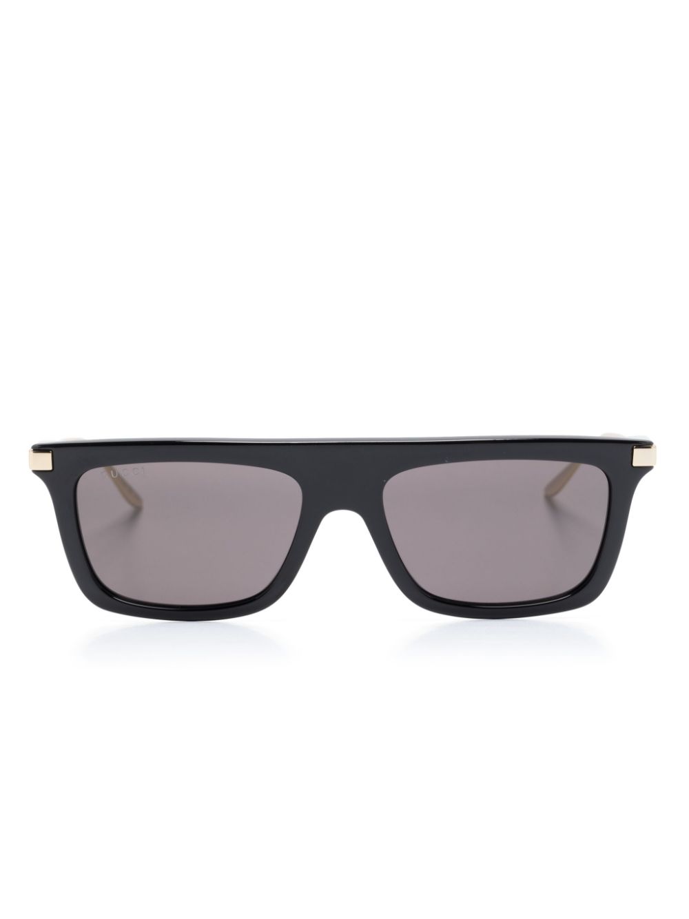 Gucci Eyewear Eckige Sonnenbrille mit GG-Gravur - Schwarz von Gucci Eyewear