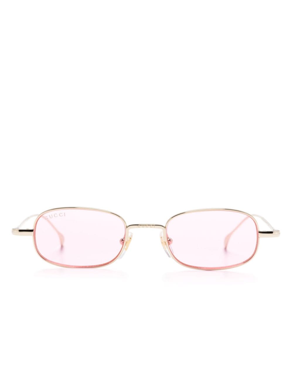 Gucci Eyewear Ovale Sonnenbrille mit Logo-Gravur - Gold von Gucci Eyewear