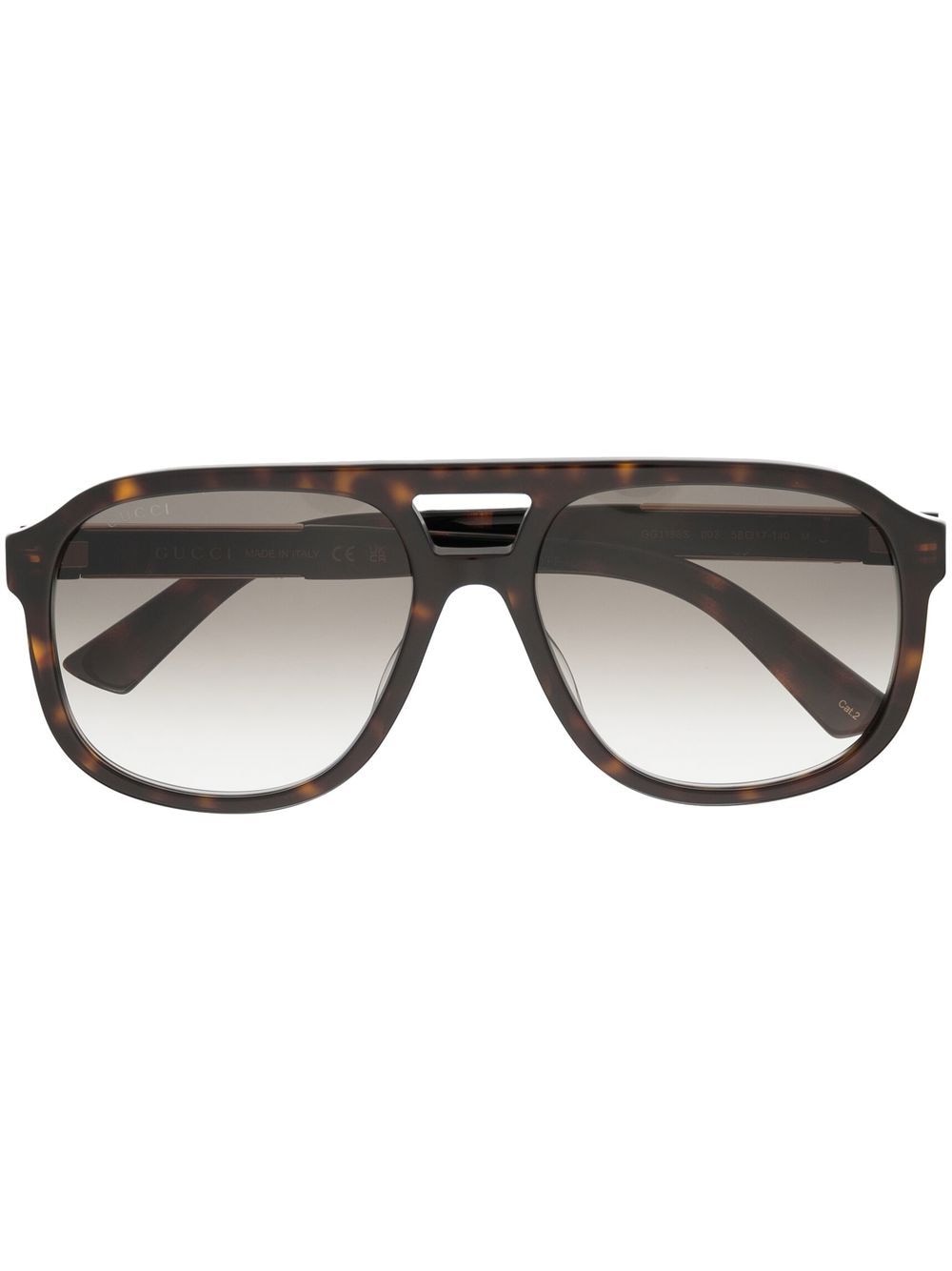 Gucci Eyewear Pilotenbrille mit Logo-Schild - Braun von Gucci Eyewear