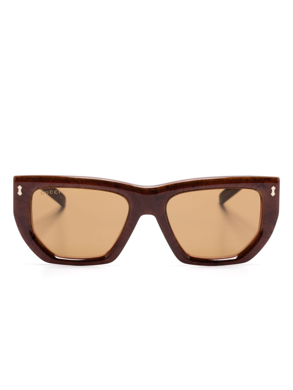 Gucci Eyewear Sonnenbrille mit eckigem Gestell - Braun von Gucci Eyewear