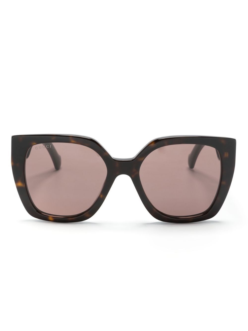 Gucci Eyewear Eckige Sonnenbrille mit Web-Detail - Braun von Gucci Eyewear