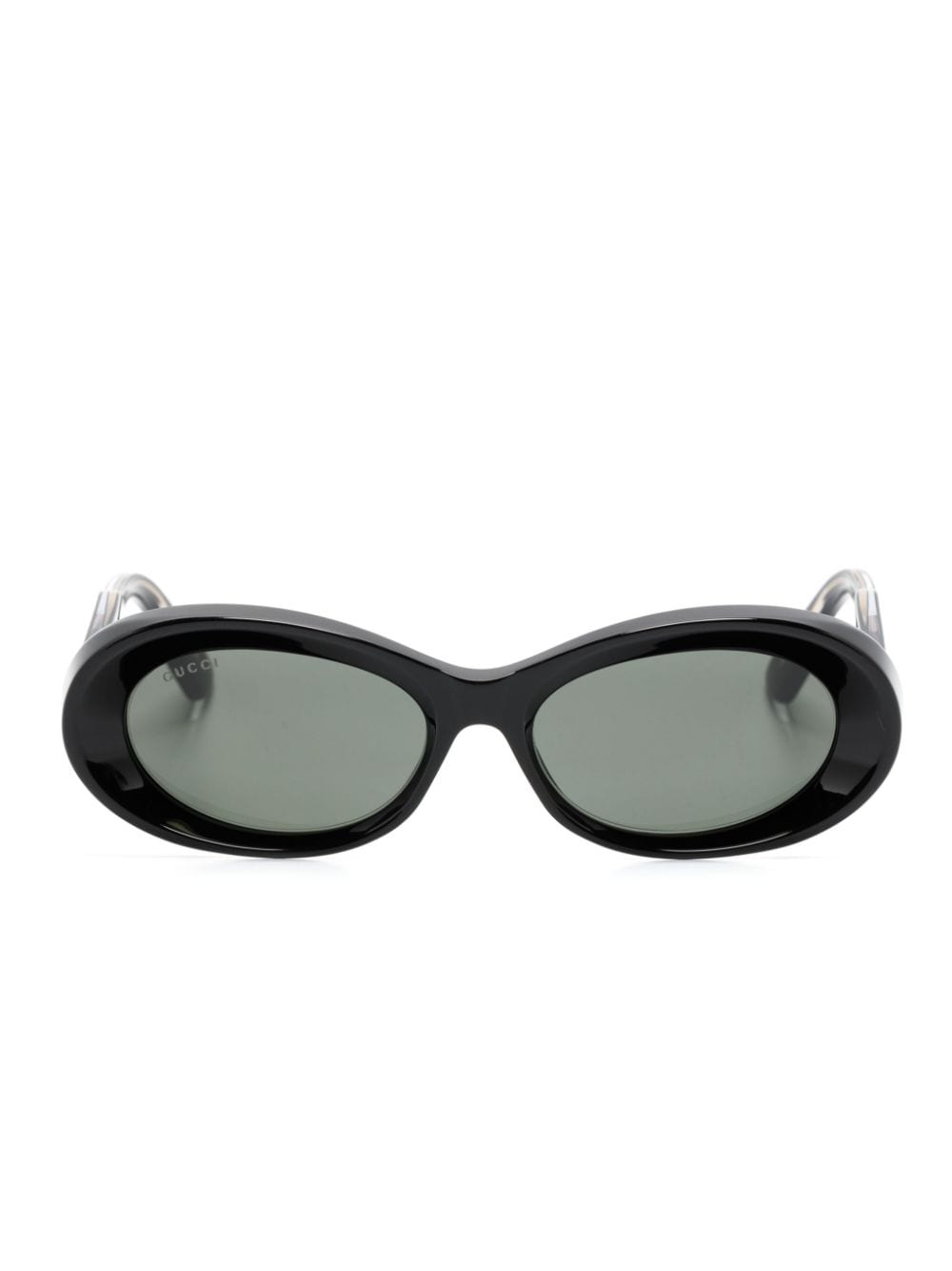 Gucci Eyewear Sonnenbrille mit ovalem Gestell - Schwarz von Gucci Eyewear