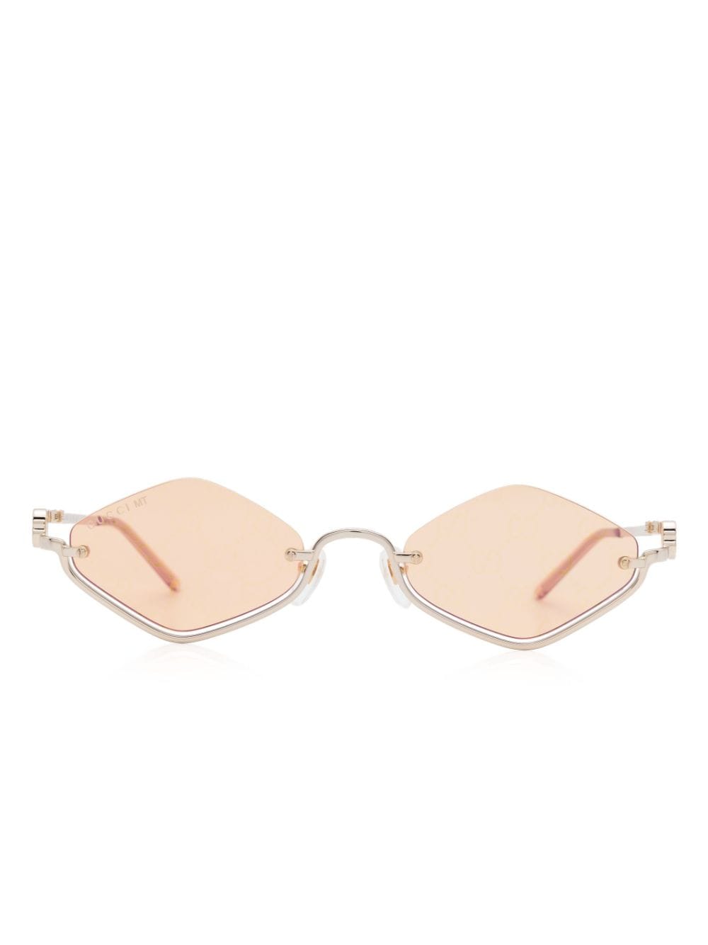 Gucci Eyewear Upside Down Sonnenbrille mit Rautenform - Gold von Gucci Eyewear