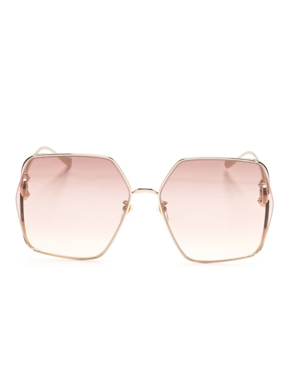 Gucci Eyewear Eckige Sonnenbrille mit GG - Rosa von Gucci Eyewear