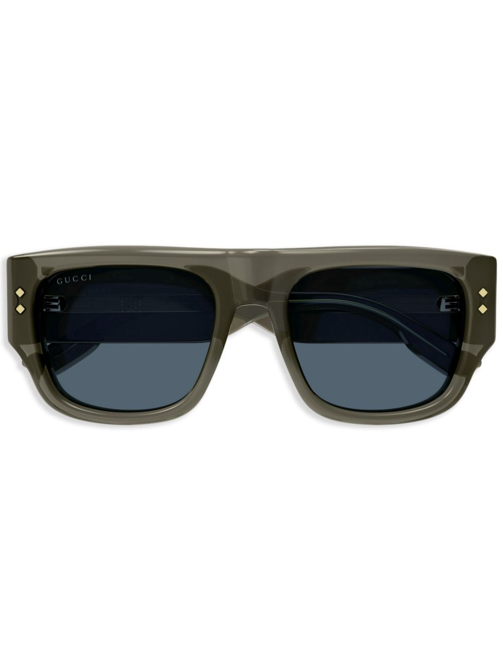 Gucci Eyewear Eckige Sonnenbrille mit Logo-Gravur - Grau von Gucci Eyewear