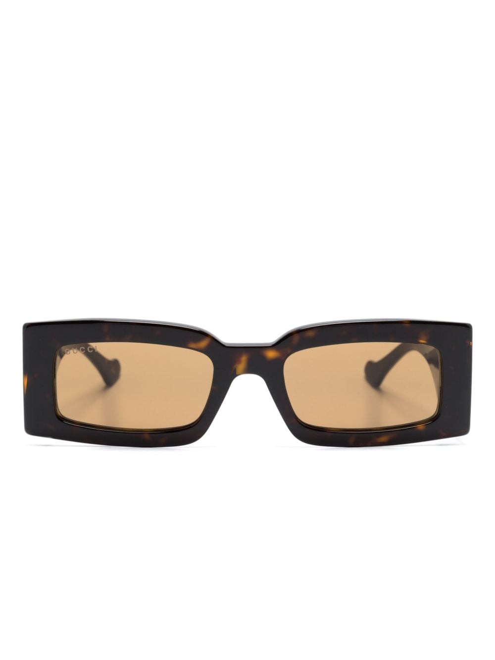 Gucci Eyewear Eckige Sonnenbrille mit Logo-Schild - Schwarz von Gucci Eyewear