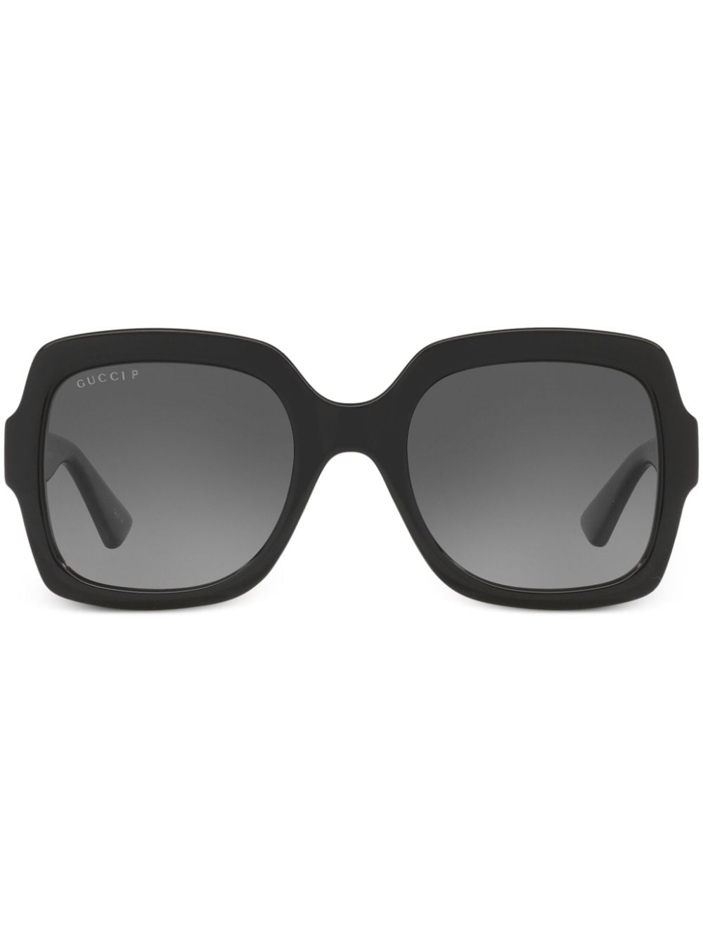 Gucci Eyewear Eckige Sonnenbrille mit Logo-Schild - Schwarz von Gucci Eyewear
