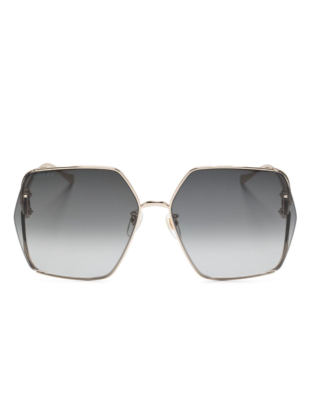 Gucci Eyewear Eckige Sonnenbrille im Oversized-Look - Gold von Gucci Eyewear